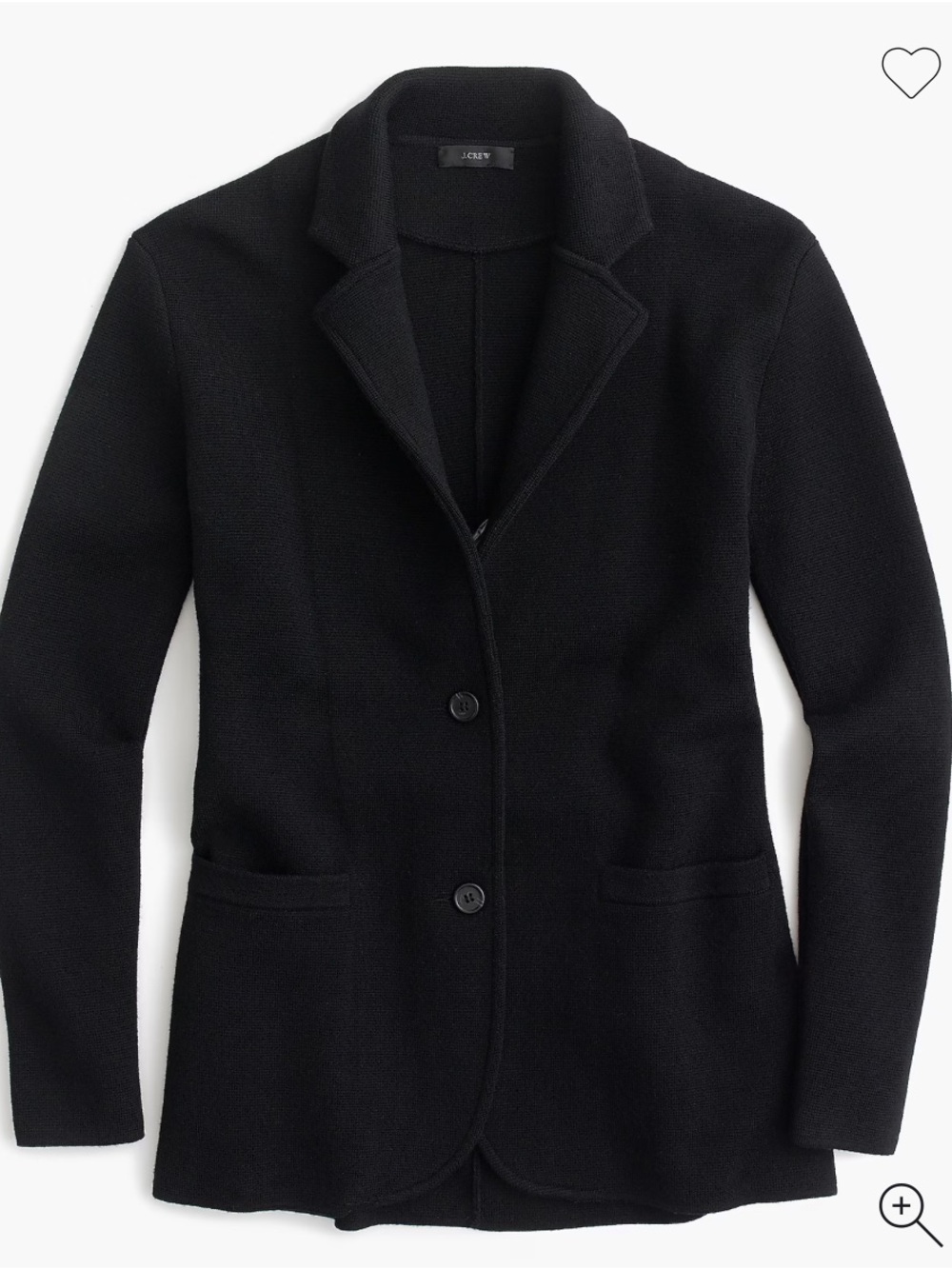 J. Crew Black Merino Wool Sweater Blazer